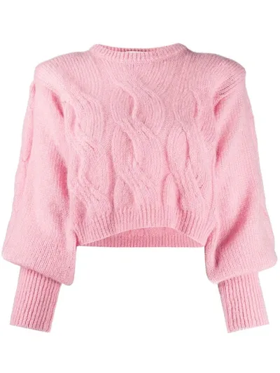 Greta Boldini Chiara Juliet-sleeve Sweater In Pink