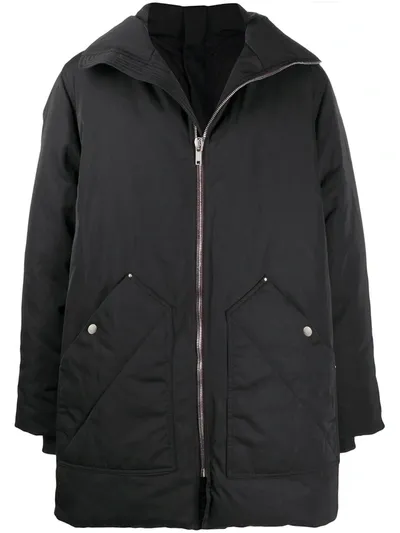 Rick Owens Zipped Padded Coat In Black