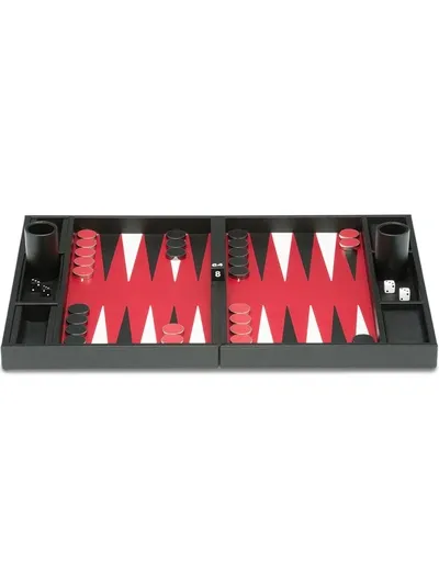 Prada Saffiano Leather Backgammon Set In Black