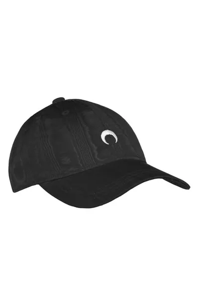 Marine Serre Logo-embroidered Recycled Shell Baseball Cap In 00 Black