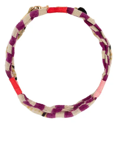 Marie Lichtenberg 10k Yellow Gold Woven Choker Necklace In Purple