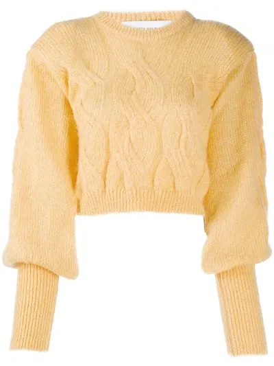 Greta Boldini Ballon-sleeved Knitted Jumper In Yellow