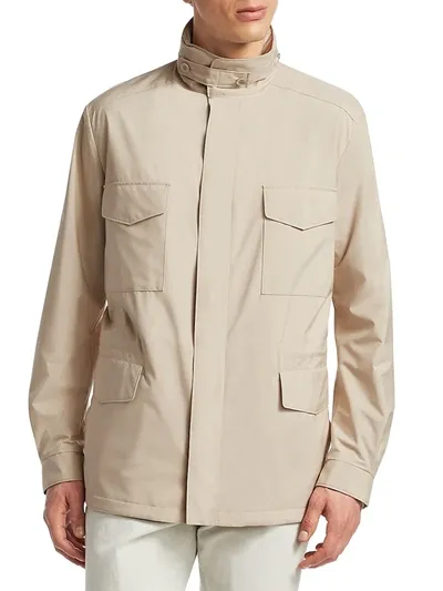 Loro Piana Windmate Storm System Travel Jacket In Sand