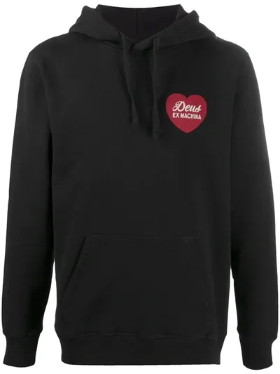 Deus Ex Machina Logo Print Hoodie In Black