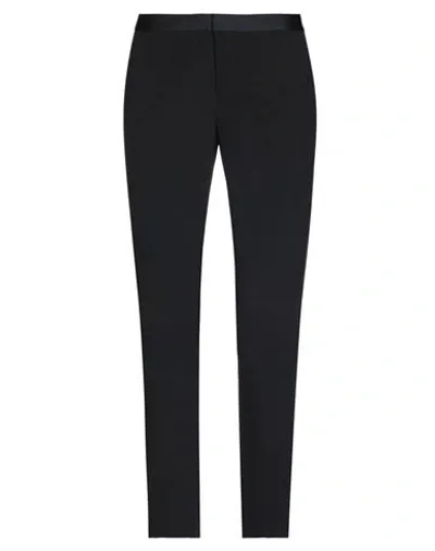 Theory Satin-trimmed Grain De Poudre Tapered Pants In Black