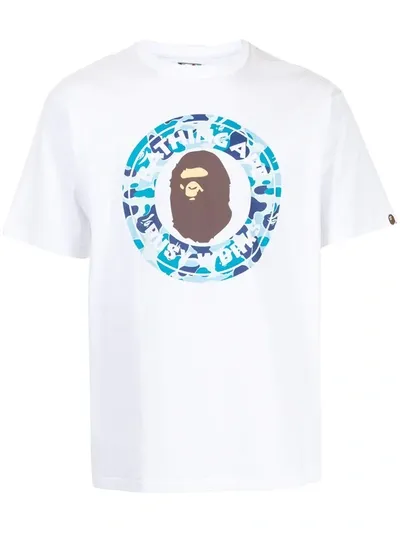 A Bathing Ape Abc Camo Logo-print Cotton T-shirt In White