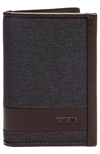 Tumi Alpha Multi Window Card Case In Anthracite/brown