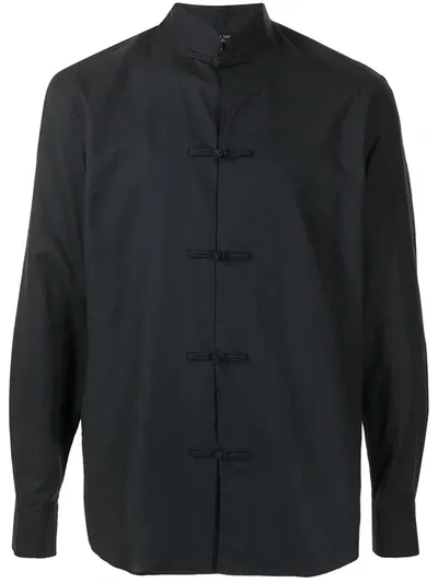 Shanghai Tang Chambray Button-down Shirt In Black