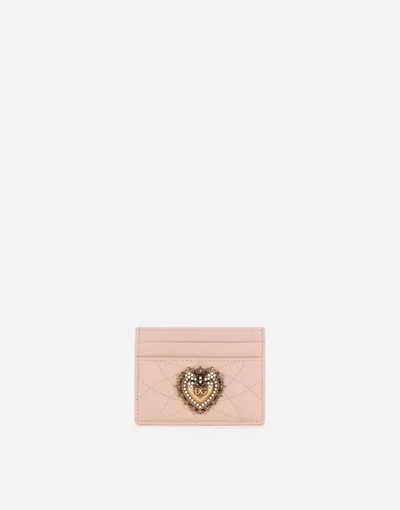 Dolce & Gabbana Devotion Card Holder In Pale Pink