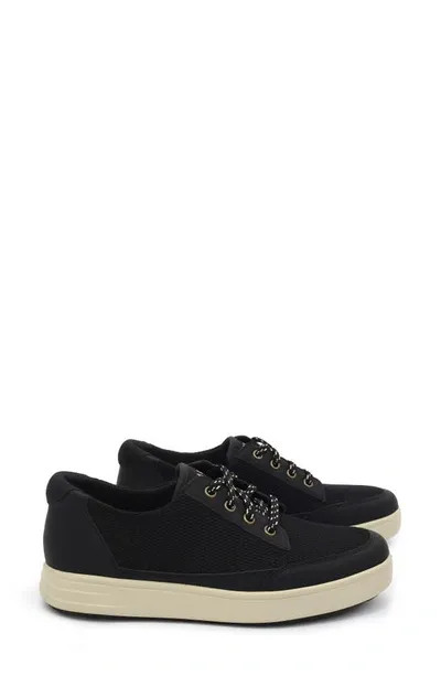 Traq By Alegria Copacetiq Lace-up Sneaker In Blacl Fabric