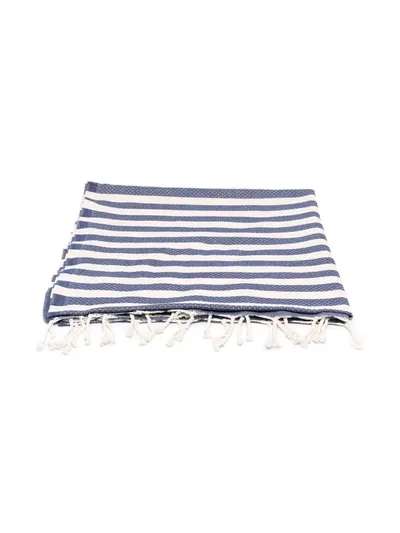 Mc2 Saint Barth Fouta Striped Beach Towel In Blau