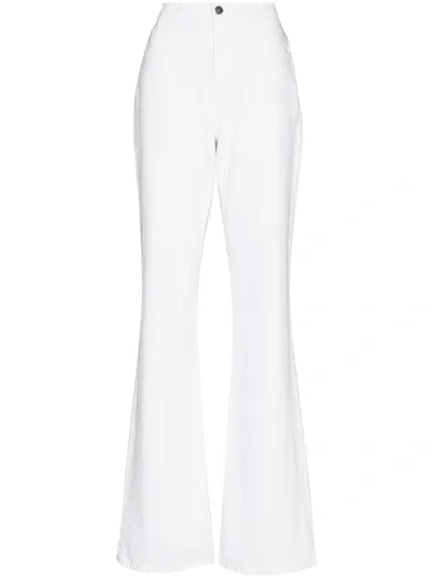 Raf Simons Cotton Denim Straight Leg Jeans In White