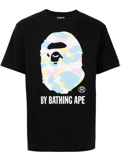 A Bathing Ape New Multi Camo Logo-print T-shirt In Schwarz