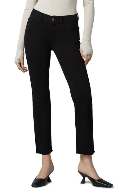 Dl Mara Instasculpt Ankle Straight Leg Jeans In Black Peached Raw