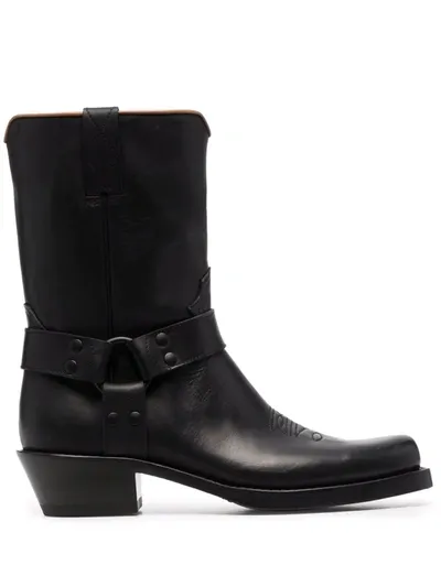 Buttero Elba Mid-calf Cowboy Boots In Schwarz