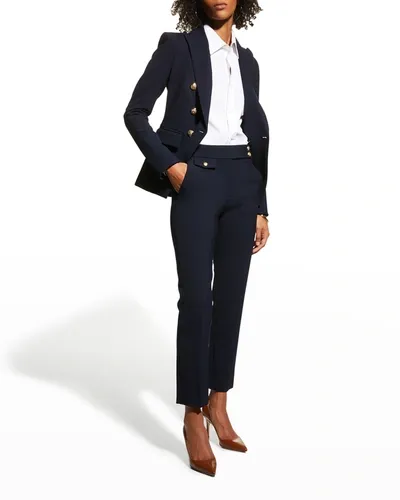 Veronica Beard Renzo Straight-leg Pants In Navy