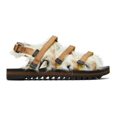 Suicoke Rose Gold Zip-2ab Sandals In Beige X Black