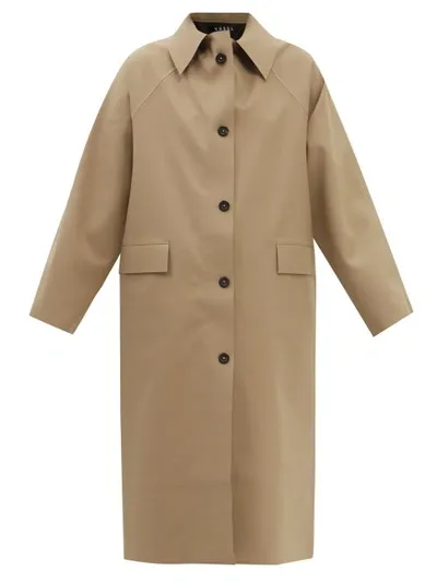 Kassl Editions Original Below Single-breasted Rubber Coat In Taupe