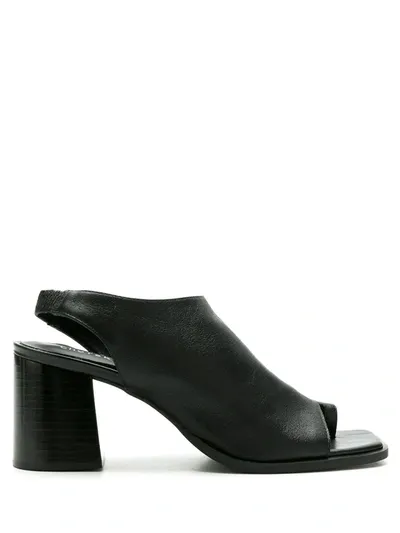 Studio Chofakian Leather Studio 91 Flat Sandals In Schwarz