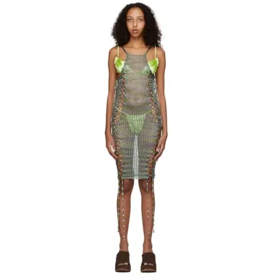 Isa Boulder Ssense Exclusive Green & Purple Broken Vase Dress In Earth