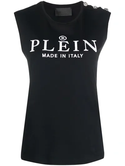 Philipp Plein Iconic Plein Vest Top In Black