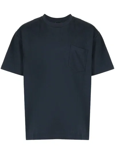 Suicoke Chest-pocket Crew-neck T-shirt In Blue