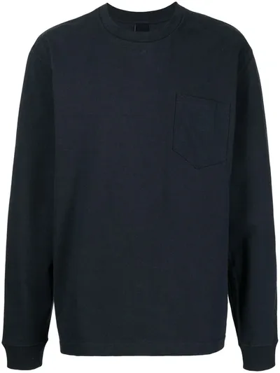 Suicoke Cotton Long Sleeve Top In Blue