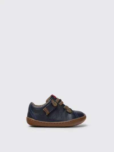 Camper Kids' Peu  Trainers In Calfskin In Blue