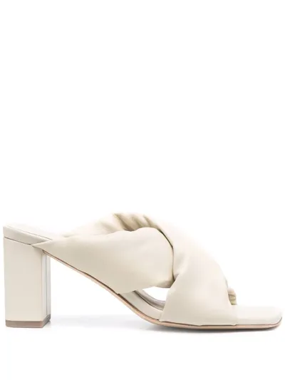 Vic Matie Padded Crossover-strap Mules In Neutrals