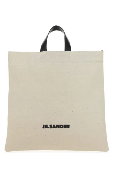 Jil Sander Sand Canvas Handbag  Beige  Uomo Tu In Brown