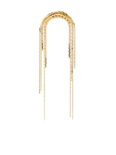 Wouters & Hendrix Serpentine Falling Chains Earrings In Gold