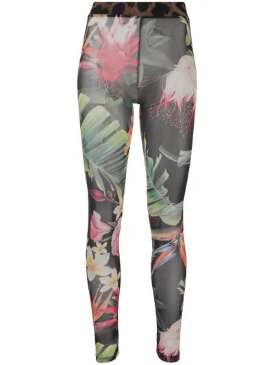 Philipp Plein Floral-print Leggings In Multi