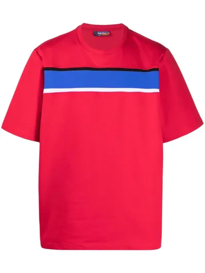 Just Don Striped Band Short-sleeve T-shirt In Red