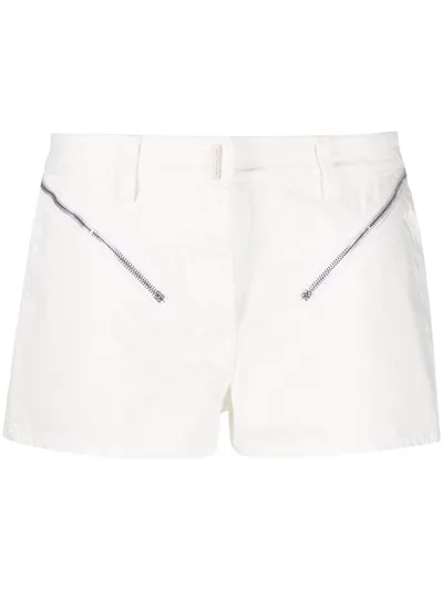 Givenchy Zip-pocket Mini Shorts In White