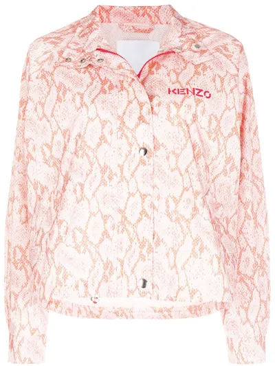 Kenzo Logo-print Button-fastening Jacket In Pink