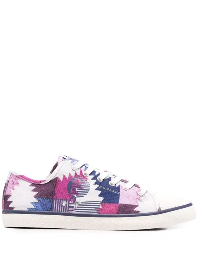 Isabel Marant Colour-block Low-top Sneakers In White