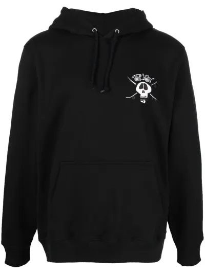 Stussy Skull-graphic Logo Hoodie In Black