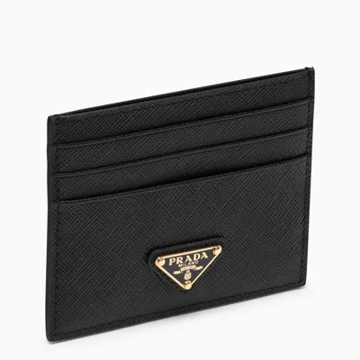 Prada Black Card Holder In Saffiano