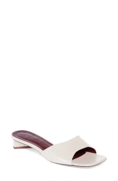 Staud Simone Croc-effect Leather Mules In Cream