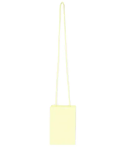 Themoirè Panelled Leather Purse In Yellow