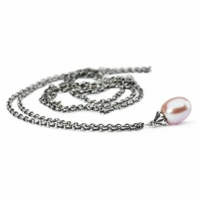 Pre-owned Trollbeads Original Fantasy Kette Mit Rosa Perle 70 Cm Tagfa-00050