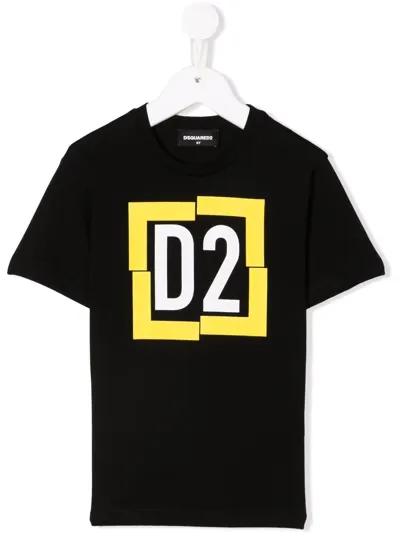 Dsquared2 Kids' Logo-print T-shirt In Black