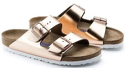 Pre-owned Birkenstock Arizona -sandalen Metallic Kupfer 952 093 (35-41)