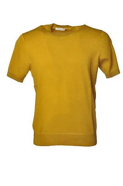 Pre-owned Paolo Pecora Uomo Maglia Manica Corta Giallo 13434