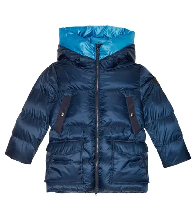 Woolrich Kids' Sundance Logo Quilted Padded Jacket In Melton Blue