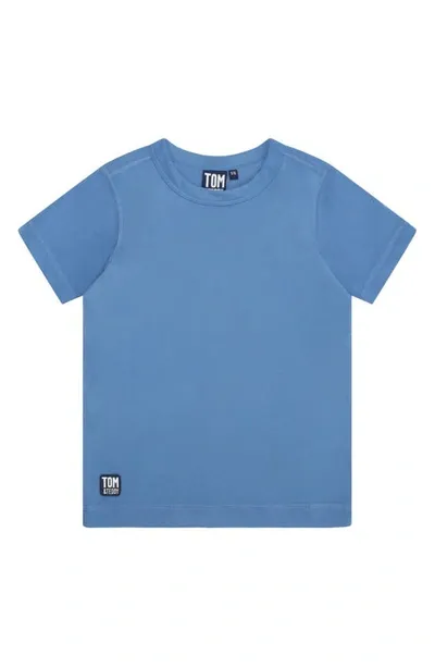 Tom & Teddy Kids' Short Sleeve Rashguard In Marine Blue