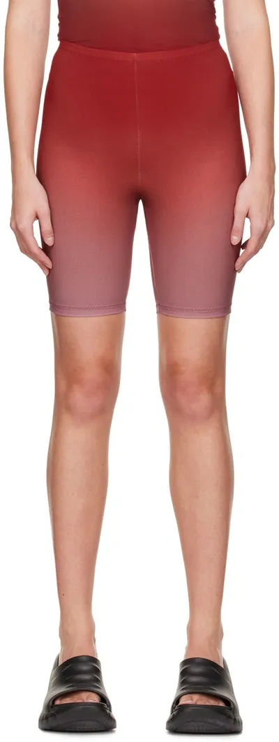 Lido Burgundy Biker Shorts In Oleander