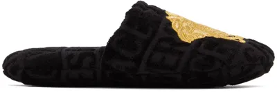 Versace Black Medusa Slippers