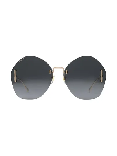 Gucci Oversized-frame Sunglasses In Gold