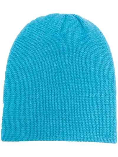 Liska Ribbed Cashmere Beanie In Blue